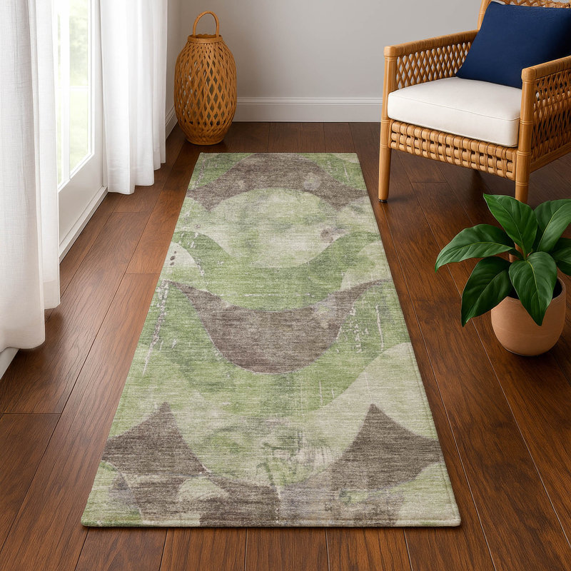 Premium Machine Washable Maag AMF1786 Swirls Rug, Runner 2'3" x 7'6"
