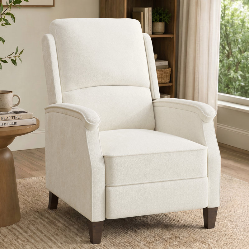 Fauteuil inclinable manuel rembourré pour le salon, Chenille beige