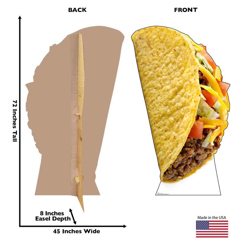 72'' Life-Size Taco Cardboard Standup Decor
