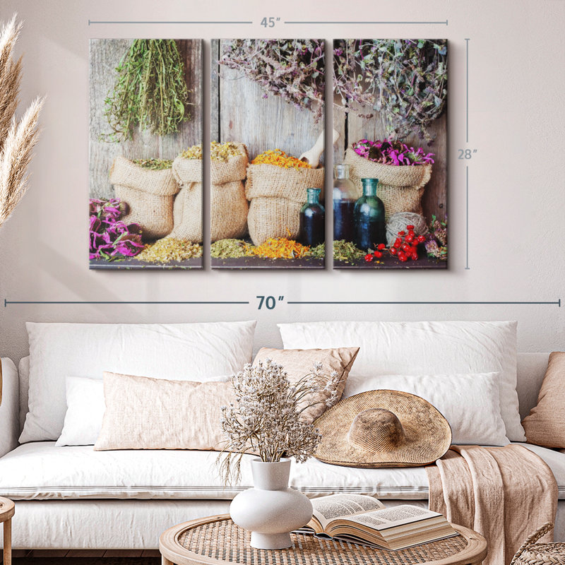 «Herbs For Essential Oils» sur toile, H 45 po x l 28 po