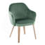 Chaise de salle à manger en bois blanchi et velours - ensemble de 2-677748860
