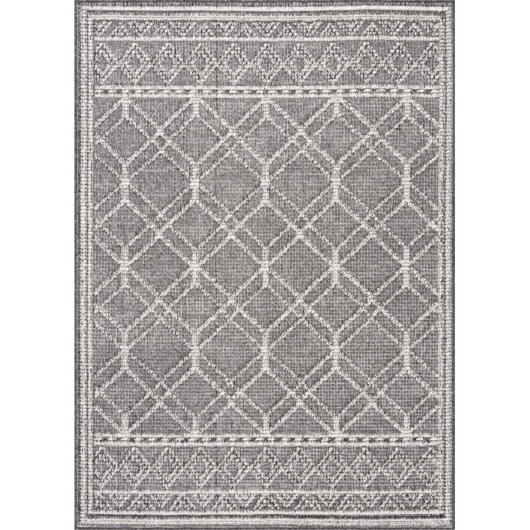 Janyssa Geometric Outdoor Gray Area Rug