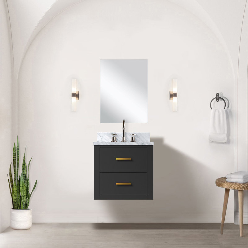 Meuble-lavabo simple l 20 po x P 18 po, Noir