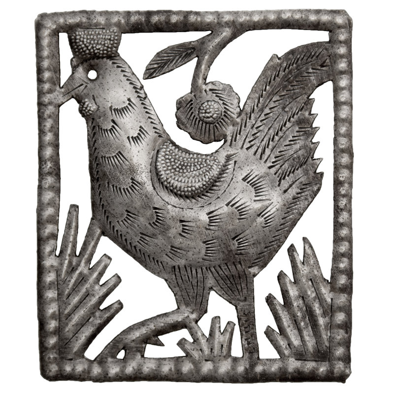 Décoration murale rectangulaire coq