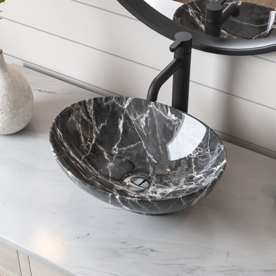 DeerValley Horizon 16" x 13'' Oval Vitreous China Vessel Bathroom Sink