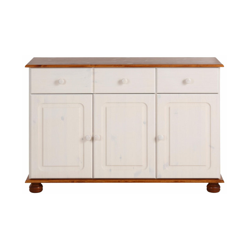 Benedetto 116cm Solid Wood Sideboard, White / Honey