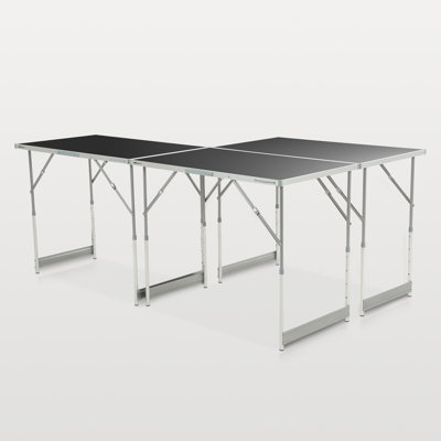 3-Pack Multi-Purpose Folding Work Tables Handle 4 Height Adjustable Portable Workshop & Camping Benches​​
