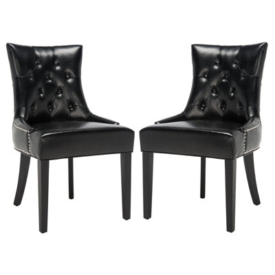 Chaise d'appoint rembourrée en lin et capitonnée Dann