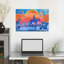 Cowboy Desert Journey Abstract Contemporary Cactus Horse Landscape Sunset Wall Art Print 1 Piece Wrapped Canvas Wall Art-269888372