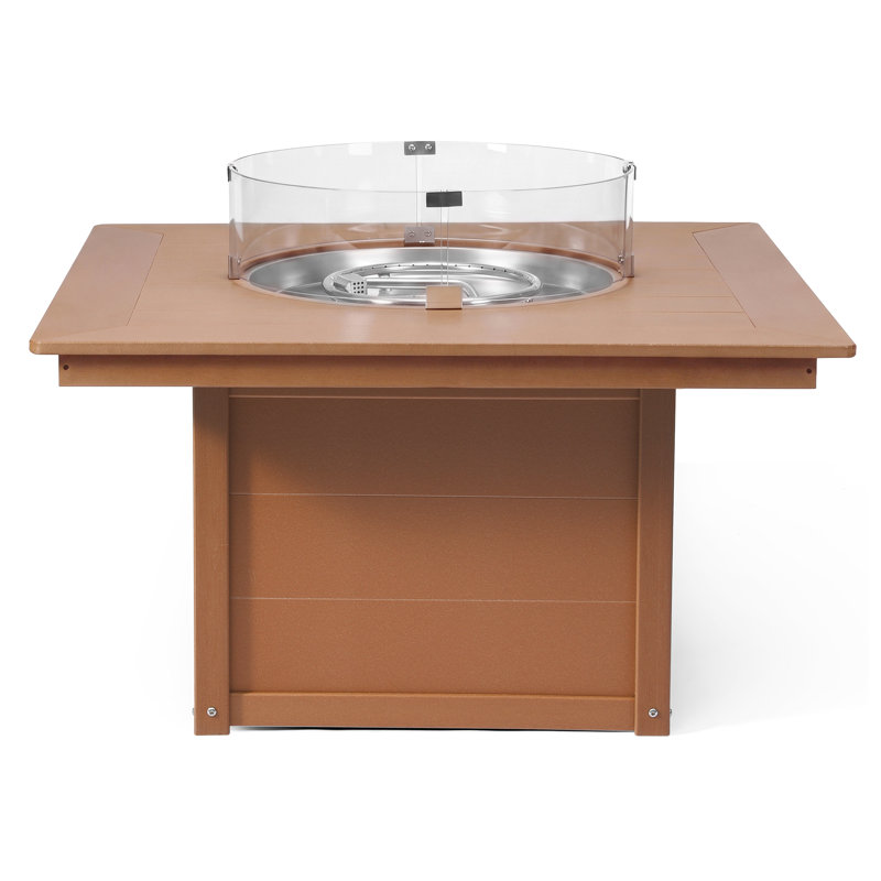 Square 42" Fire Pit Table, 31.25" H x 42.25" W x 42.25" D, Brown