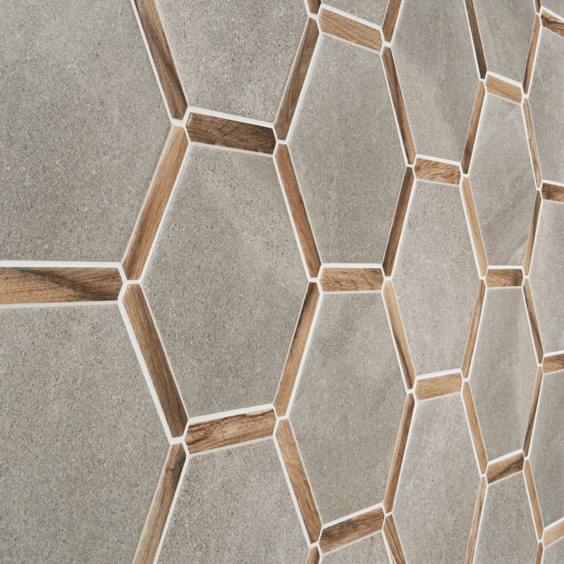 Samara 9" x 10" Porcelain Tile, Gray