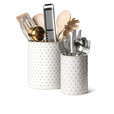 Ceramic / Porcelain Round Utensil Crock