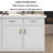 86.61" Kitchen Island with Marble Top, Drawer Storage, and Cabinet-111470108
