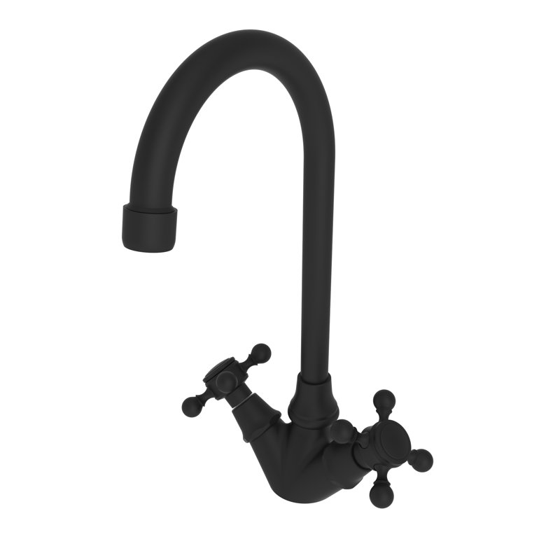 Chesterfield Double Handle Bar Faucet, Flat Black