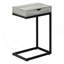 Table d'appoint Shelyn, en forme de C, bout, côté, collation, tiroir de rangement, salon, chambre à coucher, métal-947325404-957510582