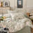 Floral Duvet Cover 100% Cotton Reversible Green Botanical Leaf Printd On White Comforter Cover-113062442