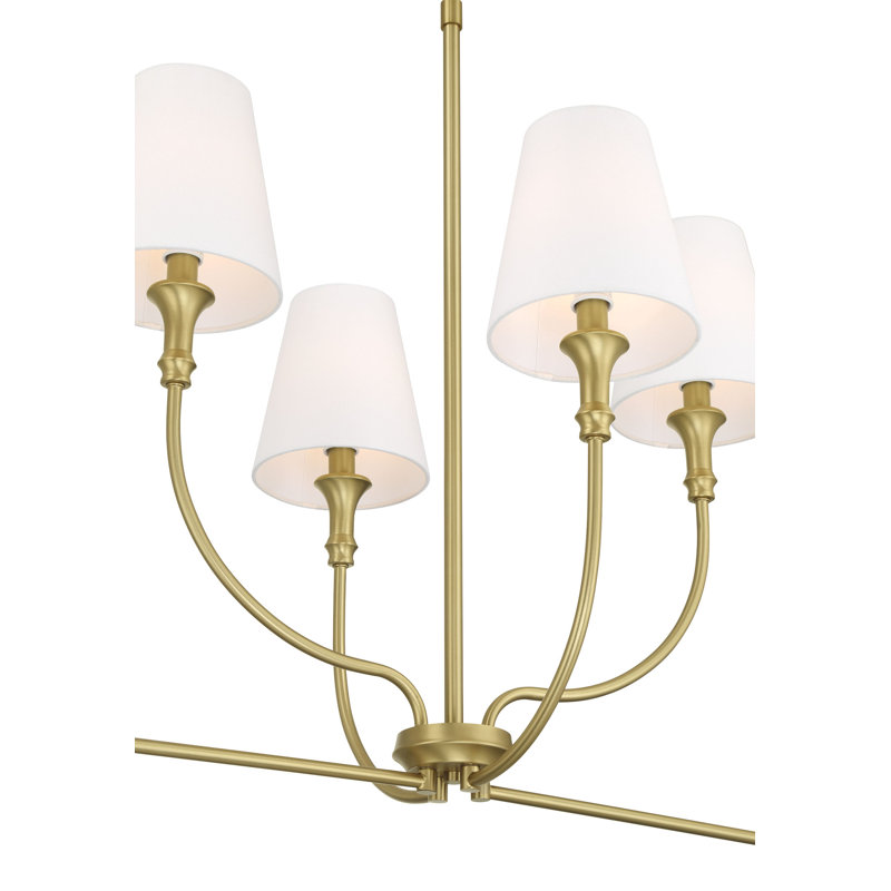 Lustre linéaire à 6 lumières de 122 cm de large, Antique Brass