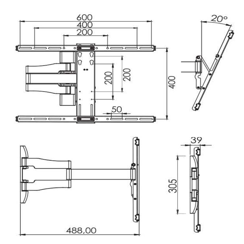 Symple Stuff Multi-Screen Wall Mount