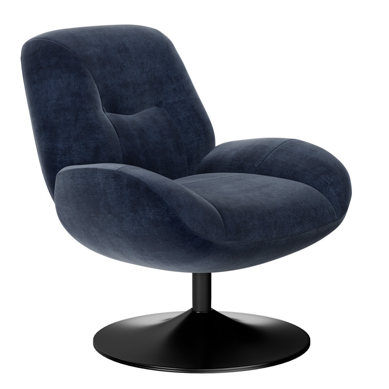 Upholstered Swivel Accent Chair, Blue
