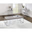 Table basse en chêne naturel et chrome avec base en métal
