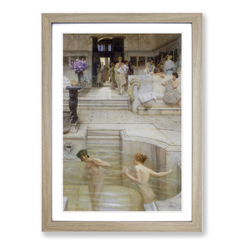 A Favourite Custom by Lawrence Alma-Tadema - Picture Frame Painting, 36cm H x 27cm W x 2cm D, Oak Framed