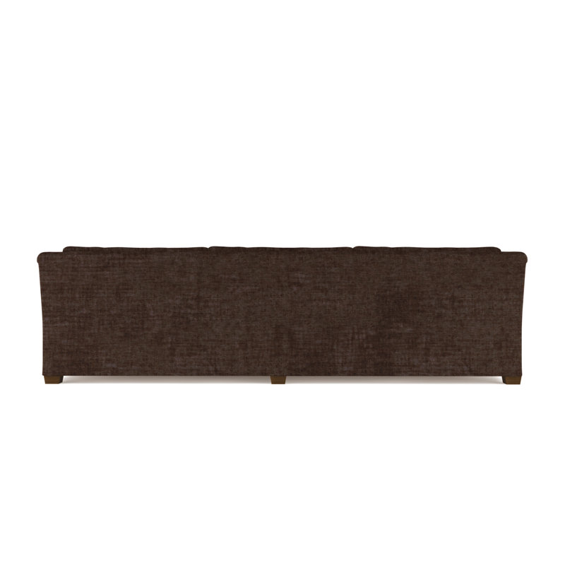 Thompson Rolled Slope-Arm Sofa, 32" H x 120" W x 46" D, Crushed Velvet Chocolate, Dark Brown