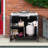FEASTO 35" 5-Burner Propane Gas Outdoor Cooking Station with Stainless Steel Top, Storage Cabinet, and Locking Wheels
