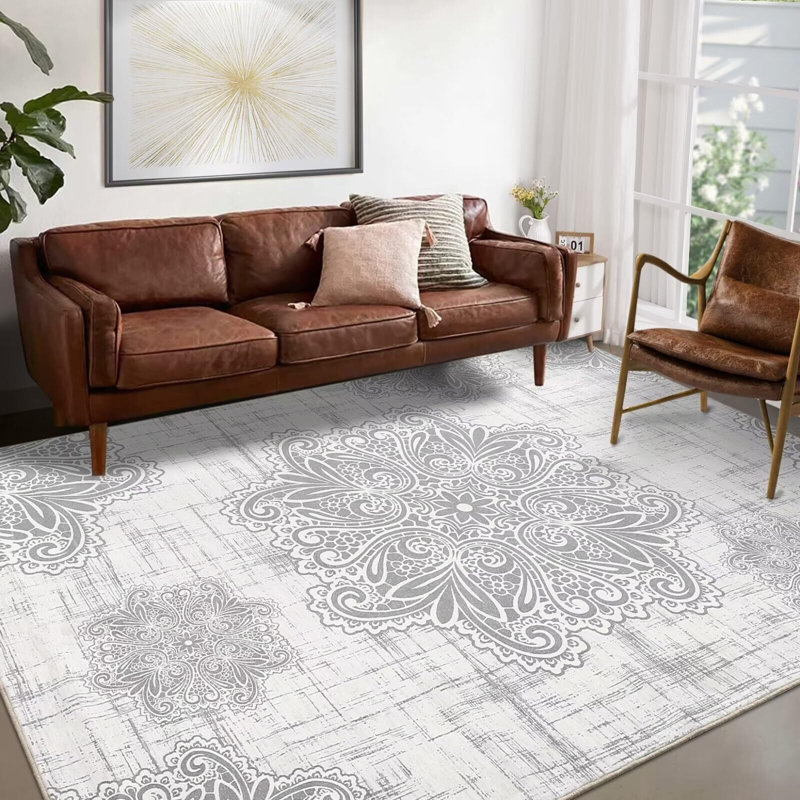 Tapis design rétro avec tapis antidérapants, Rectangle 10 pi x 13 pi