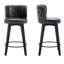 Tabouret de bar et de comptoir pivotant rembourré en bois massif (ensemble de 4)-718312396