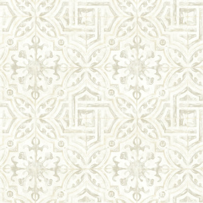 Papier peint à carreaux crème Sonoma
