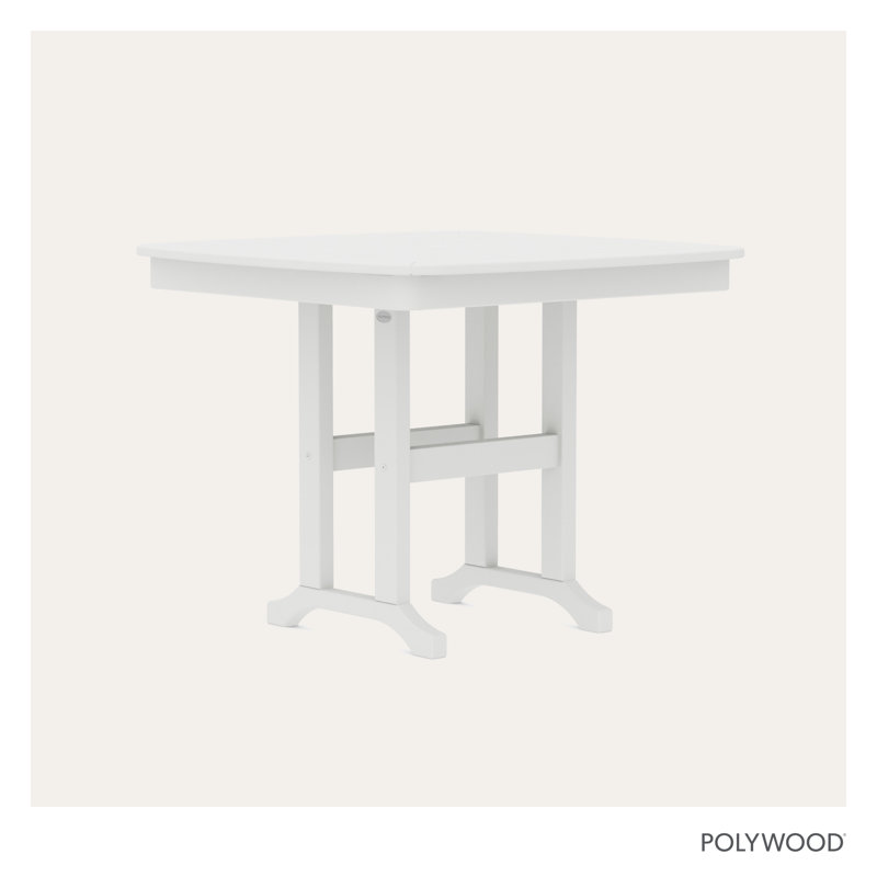 Table de salle à manger POLYWOOD, Blanc, H 29 po x L 36,75 po x l 36,75 po