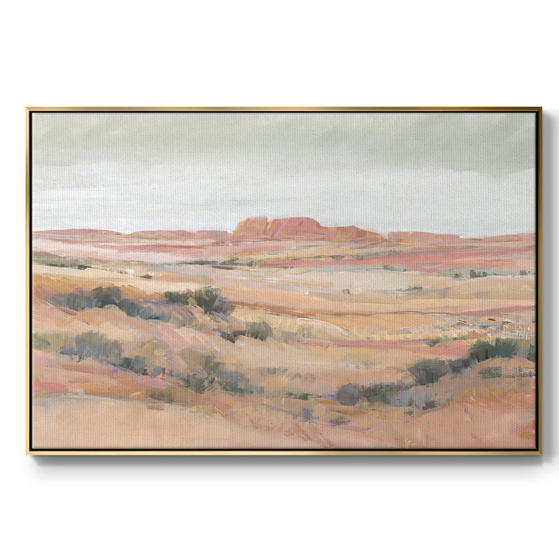 Southwest Landscape II, peinture sur toile encadrée, H 27 po x l 41 po x P 2 po, Encadrement doré