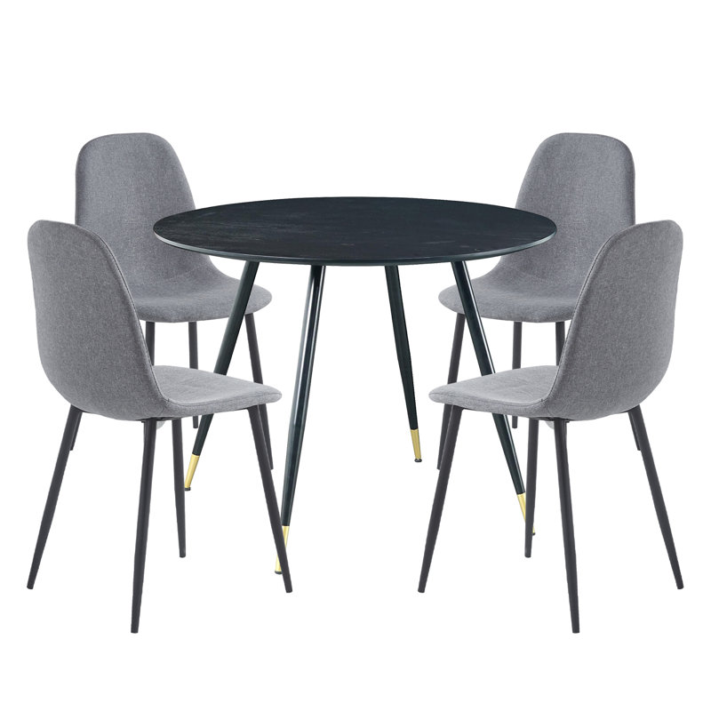 Antigua 4 - Person Dining Set, Black