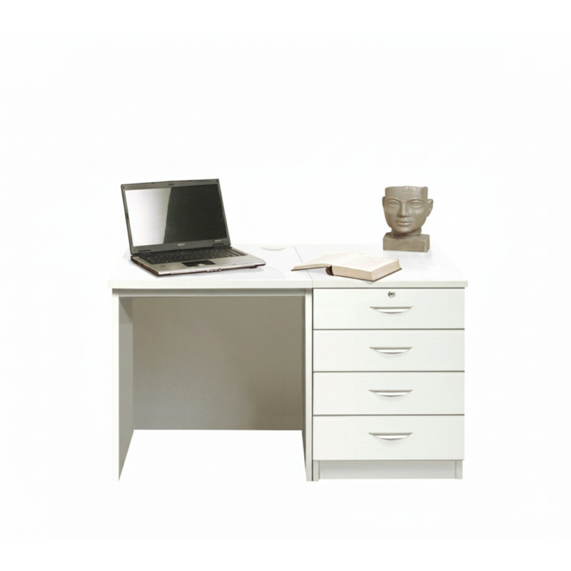Walshaw Solid Wood Base Writing Desk, White