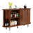 Buffet Sideboard Cabinet with Storage, Fluted Storage Accent Cabinet with Curvy Edge, Sliding Door, Credenza, Console Table for Living, Dining Room, Kitchen, Hallway