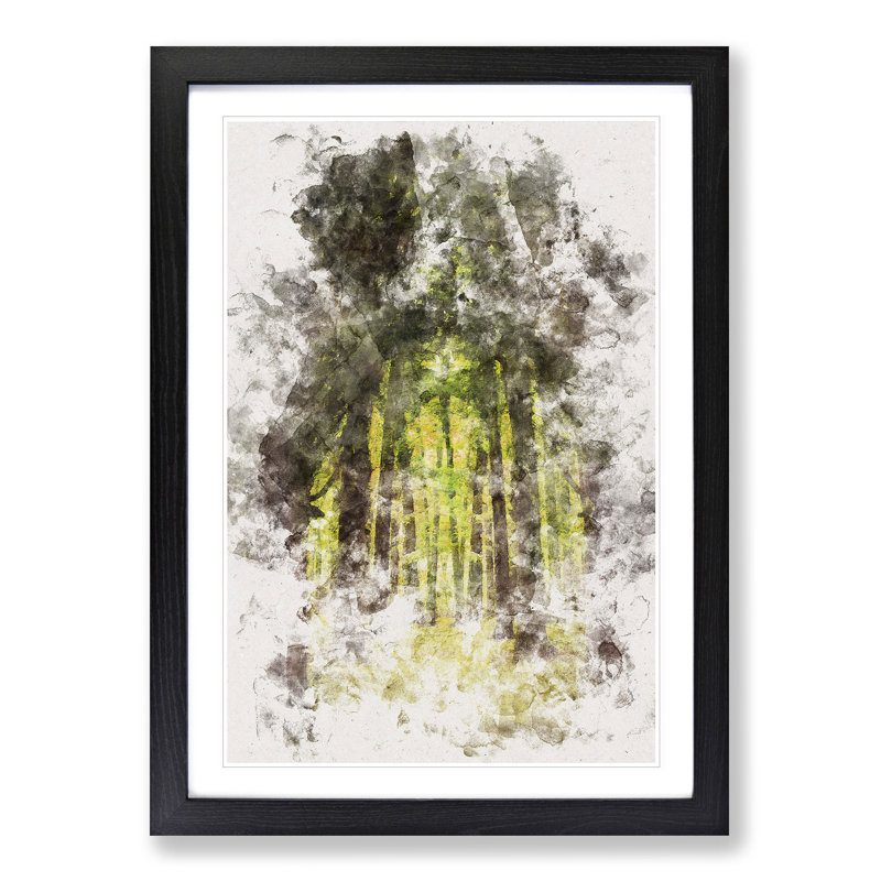 Forest Arch - Picture Frame Painting Print, Black Framed, 45cm H x 33cm W x 2cm D