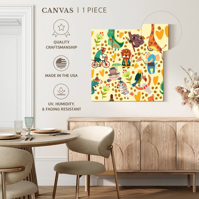 Ashelle, motif d'animaux de safari, H 30 po x l 30 po