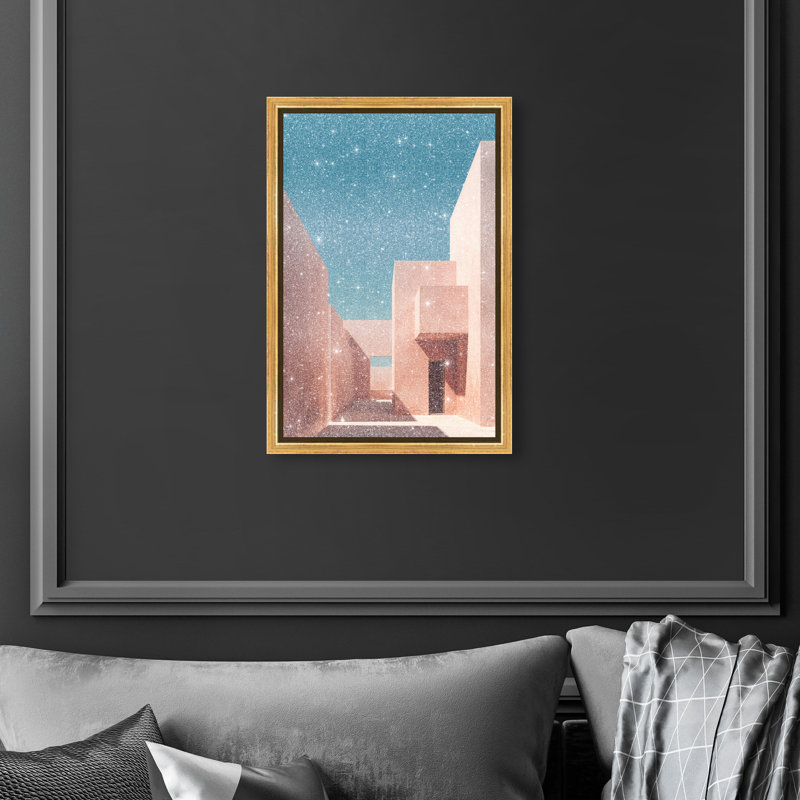 Structured Pink II Print by Oliver Gal, 25"H x 17"W, Gold Floater Frame