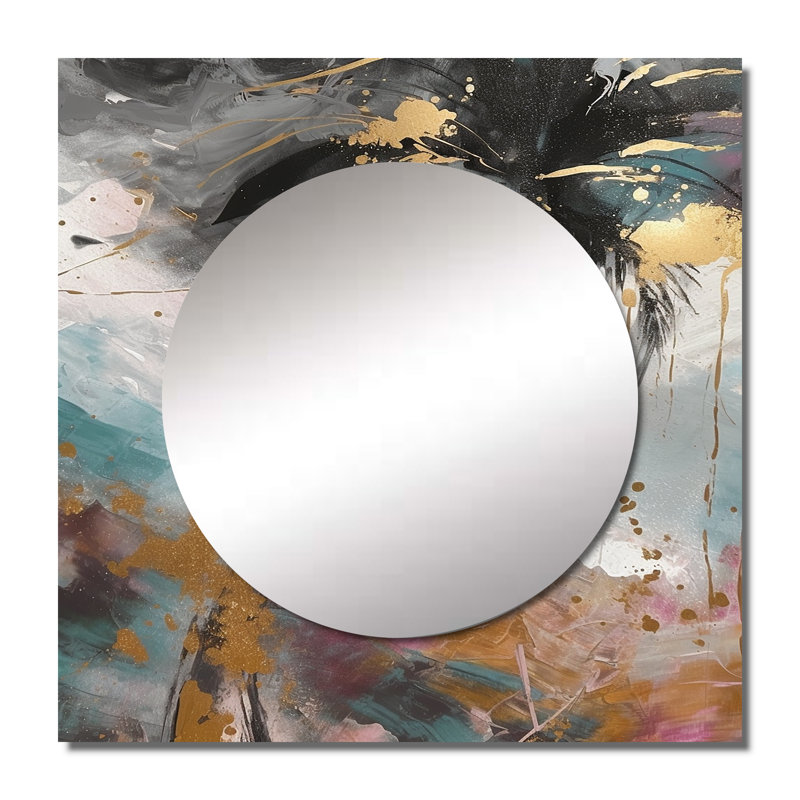 Persse - Grand miroir mural carré à motif floral pour chambre, 36 po x 36 po