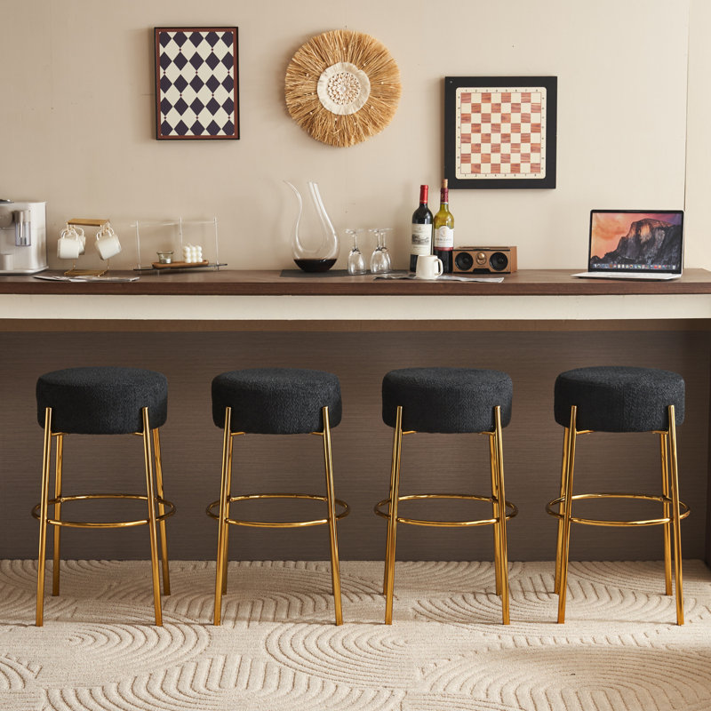 Tabouret de bar Kynlee, Noir, Tabouret de bar (siège d'une hauteur de 30 po), 2