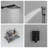 Matte Black Double-Handle Double-Spray 9-Inch Square High-Pressure Shower Faucet (With Valve)-116877181