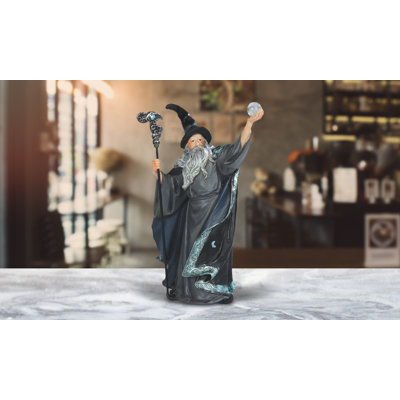 Jireth 7.75"H Grey/Black Wizard Figurine Unique Gifts