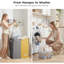Grand panier à linge double avec couvercle, panier à linge pliable 2 sections avec sacs amovibles, panier à linge peu encombrant pour chambre à coucher, dortoir, université
