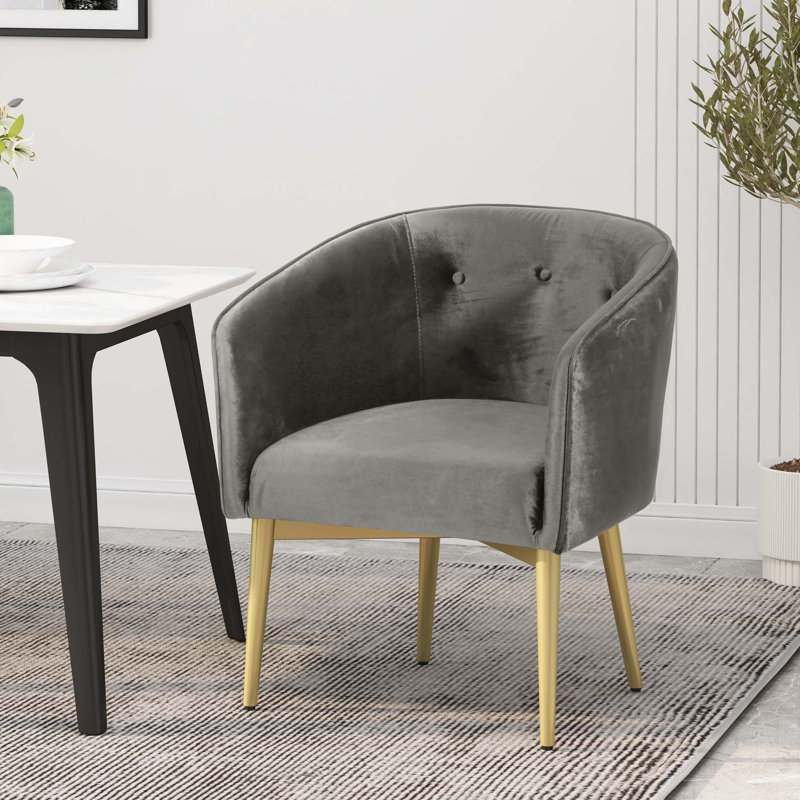 Chaise avec accoudoirs de salle à manger, Gris