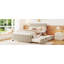 Lit plateforme tapissier en velours double avec lit gigogne simple, pour un espace de couchage supplémentaire et un confort luxueux.-29469194-29469300