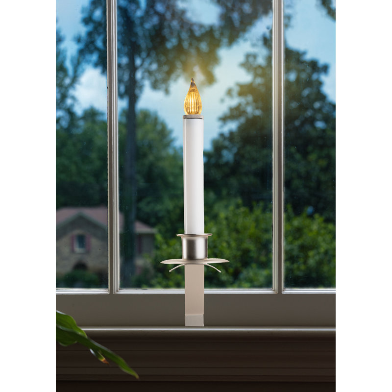 Unscented Flameless Candle with Metal Holder, Pewter