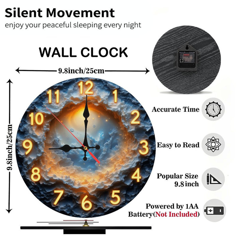 Horloge abstraite fantaisie grotte océan