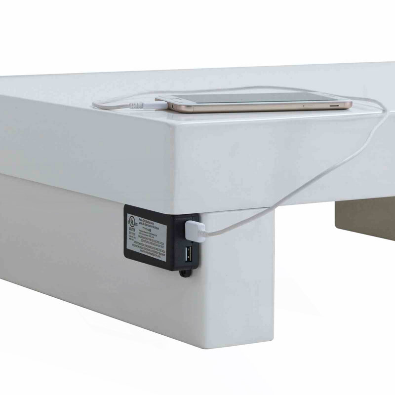 Table de chevet contemporaine ultrabrillante avec chargeur USB
