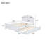 Full Size Wood Platform Bed with Headboard and Twin Size Trundle, White