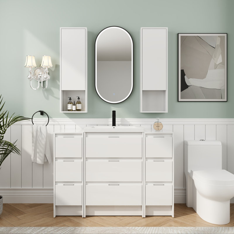 Meuble-lavabo simple 48 po avec 9 tiroirs pour un rangement généreux